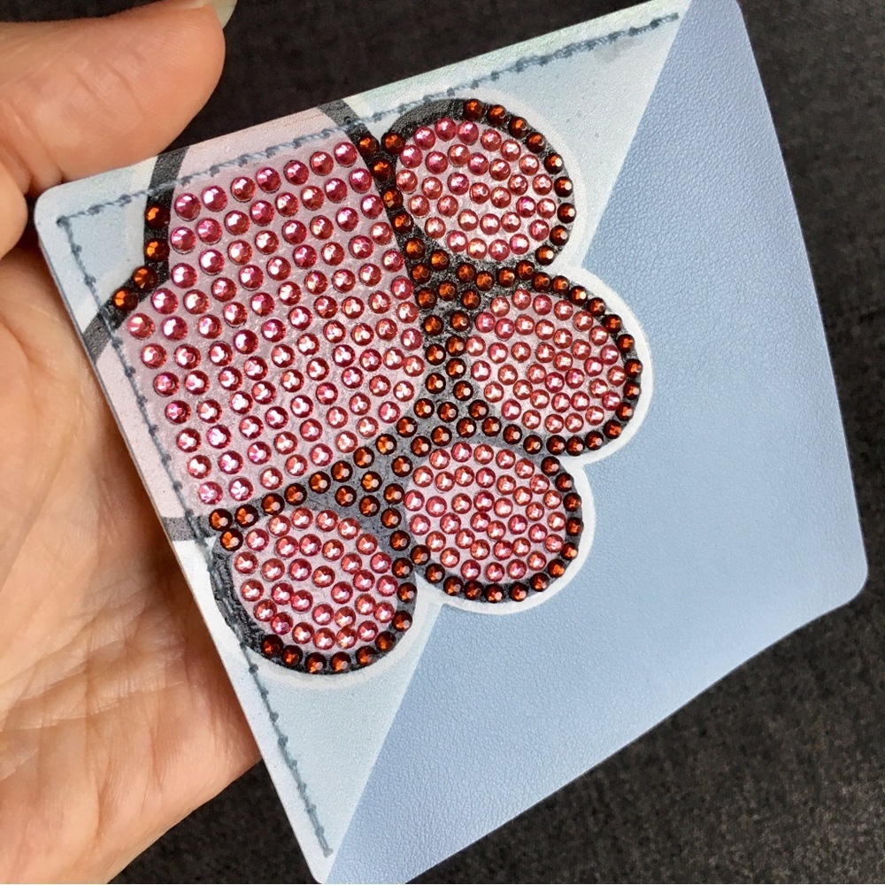 Diamond Art Paw Print Corner Bookmark, Neutral, Sparkly, Bling (PINK/BROWN) - Picture 7 of 17
